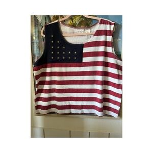 Cotton Stars and Strips Embroidered Conservative Beaby Yachting Tank Top